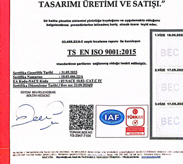 Certificato biologico al 100%